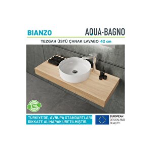 Bianzo Tezgah Üstü Çanak Lavabo,batarya Deliksiz,42 Cm Beyaz