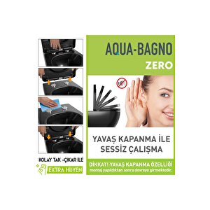 Aqua Bagno Yavaş Kapanan Klozet Kapağı ,mat Siyah,duroplast