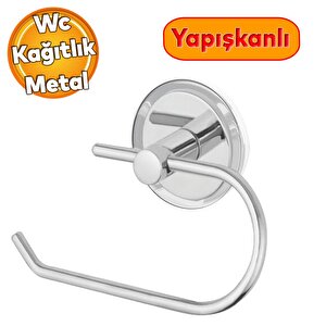 Tuvalet Kağıtlık Yapışkanlı Açık Aparat Wc Kağıt Standı Bez Havluluk Paslanmaz Metal Sağlam Krom