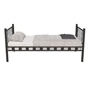 Argimo Metis Tek Kişilik Metal Siyah Karyola 90x200