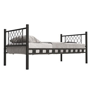 Argimo Metis Tek Kişilik Metal Siyah Karyola 90x200