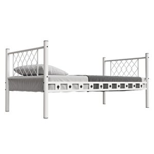 Argimo Metis Tek Kişilik Metal Beyaz Karyola 90x190