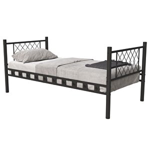 Argimo Metis Tek Kişilik Metal Siyah Karyola 90x190