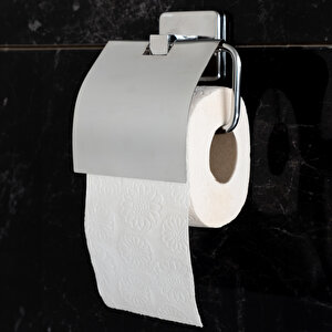 Decordem Banora Infinity Premium Kapaklı Tuvalet Kağıtlığı, Pirinç Paslanmaz, Krom