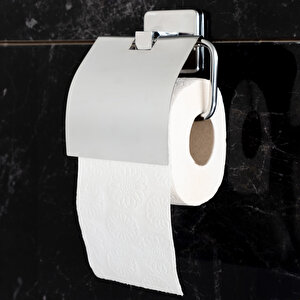 Banora Infinity Premium Kapaklı Tuvalet Kağıtlığı, Pirinç Paslanmaz, Krom