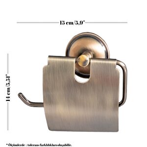 Decordem Banora Antiq Lux Kapaklı Tuvalet Kağıtlığı, Paslanmaz Metal, Antik Bronz
