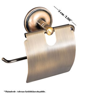 Decordem Banora Antiq Lux Kapaklı Tuvalet Kağıtlığı, Paslanmaz Metal, Antik Bronz
