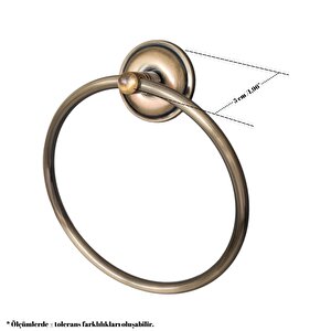 Decordem Banora Antiq Lux Yuvarlak Havluluk, Banyo, Mutfak, Askılık, Paslanmaz Metal,Bronz