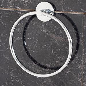 Decordem Banora Basic Yuvarlak Havluluk, Banyo, Mutfak, Paslanmaz Metal, Krom