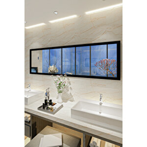 Givayo Wood's Nexus Modern Duvar Aynası 145x45 Siyah