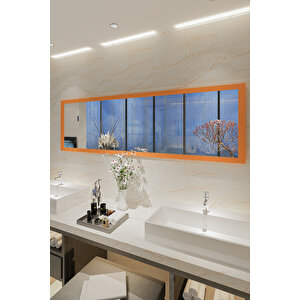Givayo Wood's Nexus Modern Duvar Aynası 145x45 Turuncu