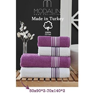 4 Lü Banyo Havlusu Seti Elvin - 70x140