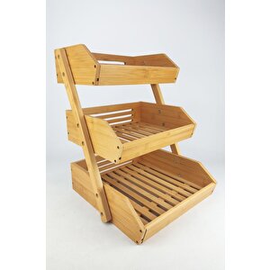 Digithome 3 Katlı Bambu Banyo Ve Makyaj Organizer Düzenleyici Kahverengi - Mien-670 C1-1-289