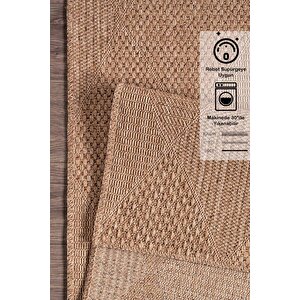 Rusticana 3102 Naturel Jüt Halı Modern Örme Yolluk Kilim 120x450 cm
