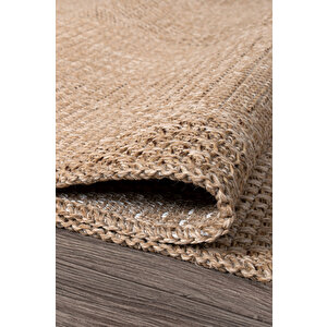 Rusticana 3102 Naturel Jüt Halı Modern Örme Yolluk Kilim 100x300 cm