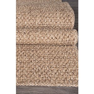 Rusticana 3101 Naturel Jüt Halı Modern Örme Yolluk Kilim 160x400 cm