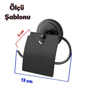 Yapışkanlı Tuvalet Kağıtlık Aparat Kapalı Wc Kağıt Standı Paslanmaz Metal Sağlam Siyah Renk