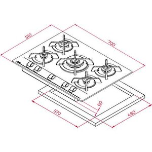 Teka Gbc 75030 Kbc Wh (e5) Beyaz Cam Ankastre Ocak
