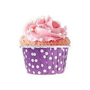 Dolphin Muffin Kağıt Karton Mor Puantiyeli Cupcake Kek Kalıbı Kapsülü Kabı - 50 Adetlik 10 Paket
