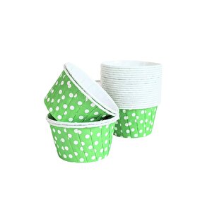 Dolphin Muffin Kağıt Karton Yeşil Puantiyeli Cupcake Kek Kalıbı Kapsülü Kabı - 50 Adetlik 5 Paket