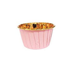 Dolphin Muffin Kağıt Karton  Altın Pembe Cupcake Kek Kalıbı Kapsülü Kabı - 25 Adetlik 5 Paket