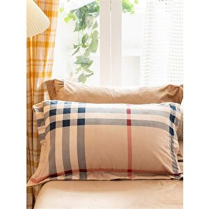 Beige Nevresim Takımı %100 Pamuk Çarşafı Lastikli