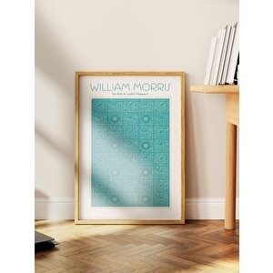 William Morris Poster - William Morris Tasarımları - Sanat Serisi - Turkuaz Çerçevesiz Duvar Tablosu - Parlak Ve Kalın Fine Art Ka Turkuaz