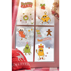 Yılbaşı Sticker Seti, Yeni Yıl Yılbaşı Süsü, Yılbaşı Dekoru, Kapı, Duvar Ve Cam Dekorasyon Stickerı 40x100 cm