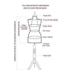40 Beden Full İğne Batan Terzi Mankeni Prova Mankeni Vitrin Mankeni