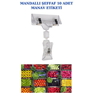 10 Adet Şeffaf Mandallı Kuruyemiş, Manav, Meze, Şarküteri, Tatlıcı, Unlu Mamuller Etiketi (360 Derece Hareket Edebilir Dönebilir 10 Cm Yükseklik)