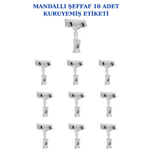 10 Adet Şeffaf Mandallı Kuruyemiş, Manav, Meze, Şarküteri, Tatlıcı, Unlu Mamuller Etiketi (360 Derece Hareket Edebilir Dönebilir 10 Cm Yükseklik)