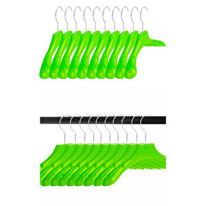 Yeşil Plastik 30 Cm Çocuk Askısı Çocuk Elbise Askısı Çocuk Kıyafet Askısı