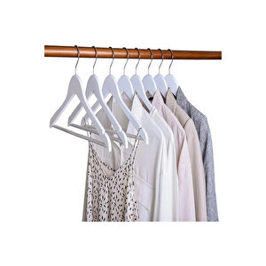 10 Adet Beyaz Ahşap Askı Elbise Askısı Kıyafet Askısı Gömlek Askısı
