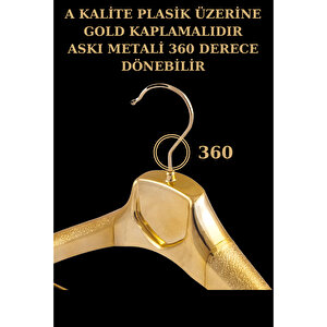 20 Adet A Kalite Gold Kaplama Plastik Ceket Askısı Kıyafet Askısı Takım Elbise Askısı