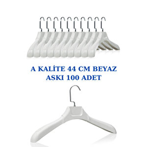100 Adet Soft Beyaz Abs Plastik Askı Ceket Elbise Askısı Kıyafet Askısı Gömlek Askısı