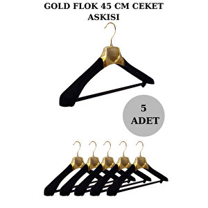 5 Adet A Kalite Flok-gold Kaplama Plastik Ceket Askısı Kıyafet Askısı Takım Elbise Askısı