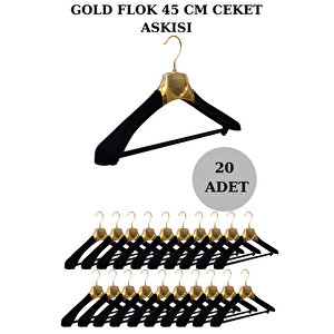 20 Adet A Kalite Flok-gold Kaplama Plastik Ceket Askısı Kıyafet Askısı Takım Elbise Askısı