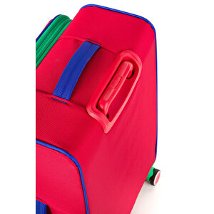 United Colors Of Benetton Ultra Light Hafif Lüx Kumaş Kabin Boy Valiz Kırmızı Bnt2200