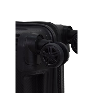 Elatae Premium Polipropilen Orta Boy Kırılmaz Valiz Siyah V303