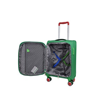 United Colors Of Benetton Ultra Light Hafif Lüx Kumaş Kabin Boy Valiz Yeşil Bnt2200