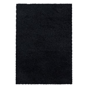 Tek Renk Desensiz Siyah Yumuşak Post Peluş Shaggy Halı Salon Oturma Odası Yolluk Mutfak Halısı 60x110 cm