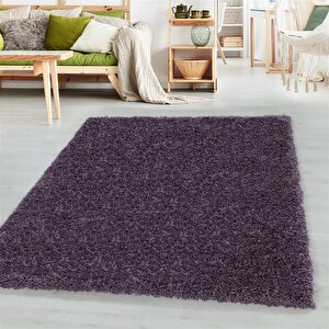 Tek Renk Desensiz Mor Yumuşak Post Peluş Shaggy Halı Salon Oturma Odası Yolluk Mutfak Halısı 80x250 cm