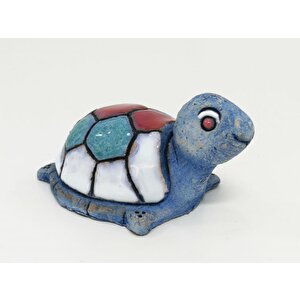 Özel Tasarım Mini Kaplumbağa Seramik Kabartmalı Biblo