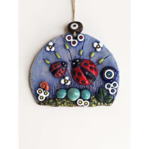 Özel Tasarım Uğurböceği Nazarlık Seramik Duvar Süsü