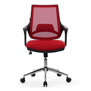 Skagen Çalışma Koltuğu | Ofis Sandalyesi | Metal Ayaklı Kırmızı