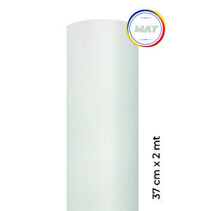 Mat Beyaz Yapışkanlı Kaplama Folyosu  37 Cm  X 2 Mt