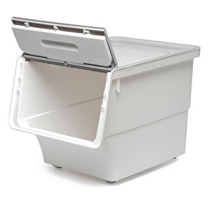 Motek Mt04 Freebox 33 Litre Beyaz Gri Tekerlekli 3*33 Lt 3'lü Set Organizer