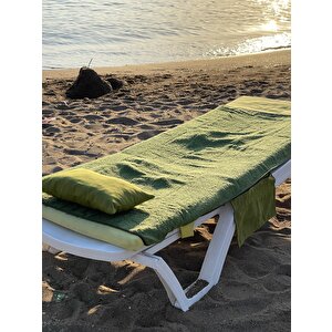 Yeşil Çanta Formunda Plaj Havlusu Çam Yeşil