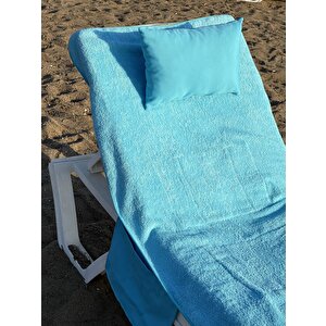 Mavi Çanta Formunda Plaj Havlusu Açık Mavi