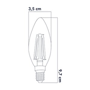 3 Renkli Led Filament Rustik Ampul 6w E14 C35